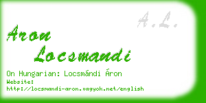 aron locsmandi business card