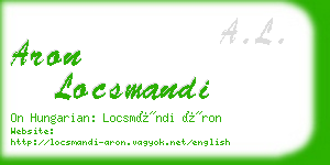 aron locsmandi business card